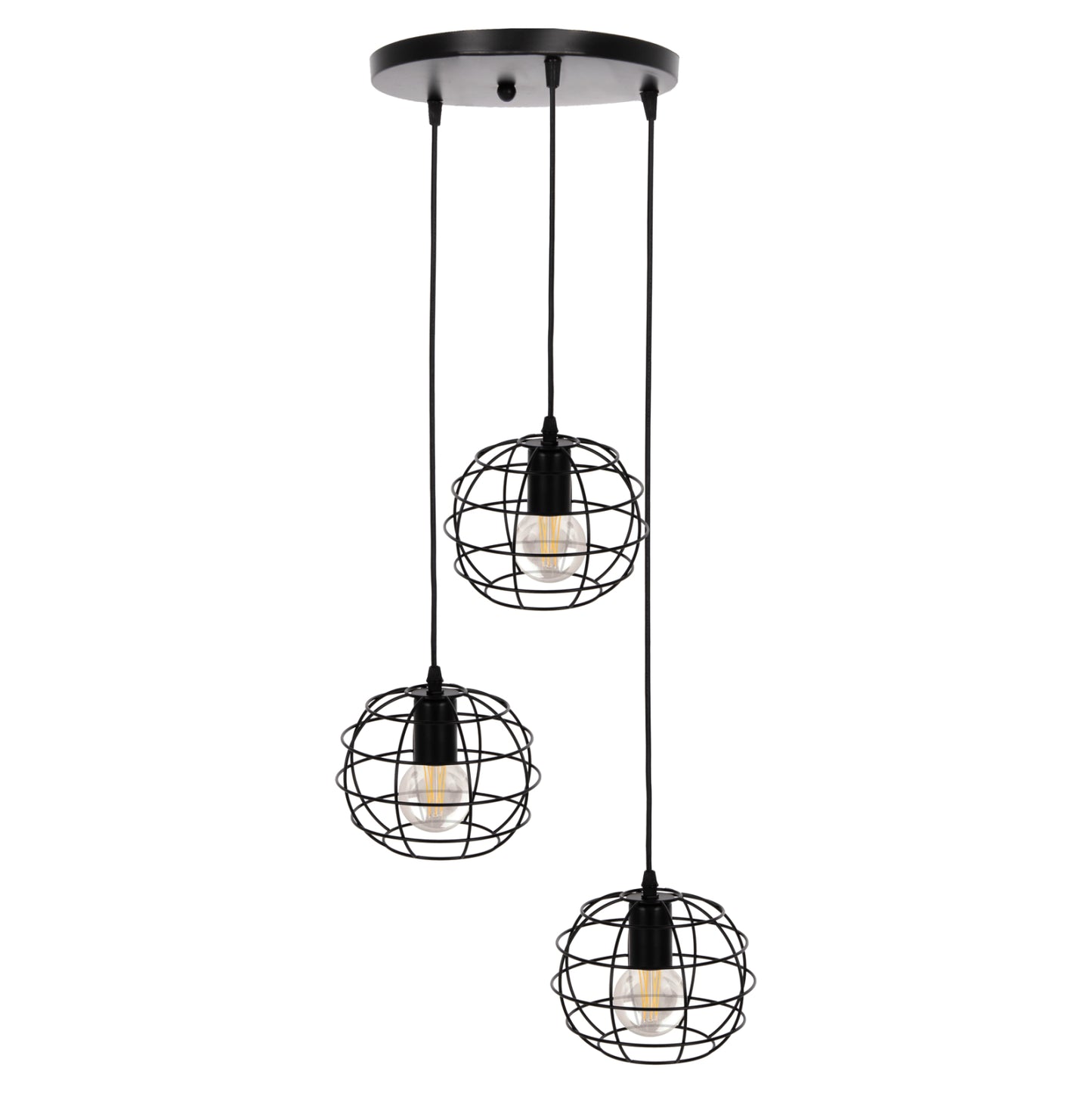Ceiling Pendant Lamp Hm4038 3 Metal Spheres Φ23x122hcm.