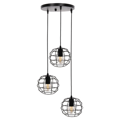 Ceiling Pendant Lamp Hm4038 3 Metal Spheres Φ23x122hcm.