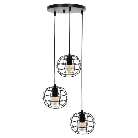Ceiling Pendant Lamp Hm4038 3 Metal Spheres Φ23x122hcm.