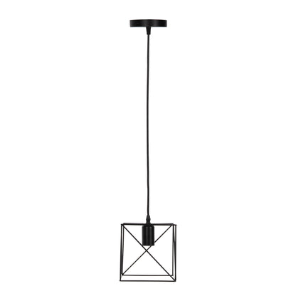 Ceiling Pendant Lamp Hm4039 Black Metal Cube 16x16x123hcm.