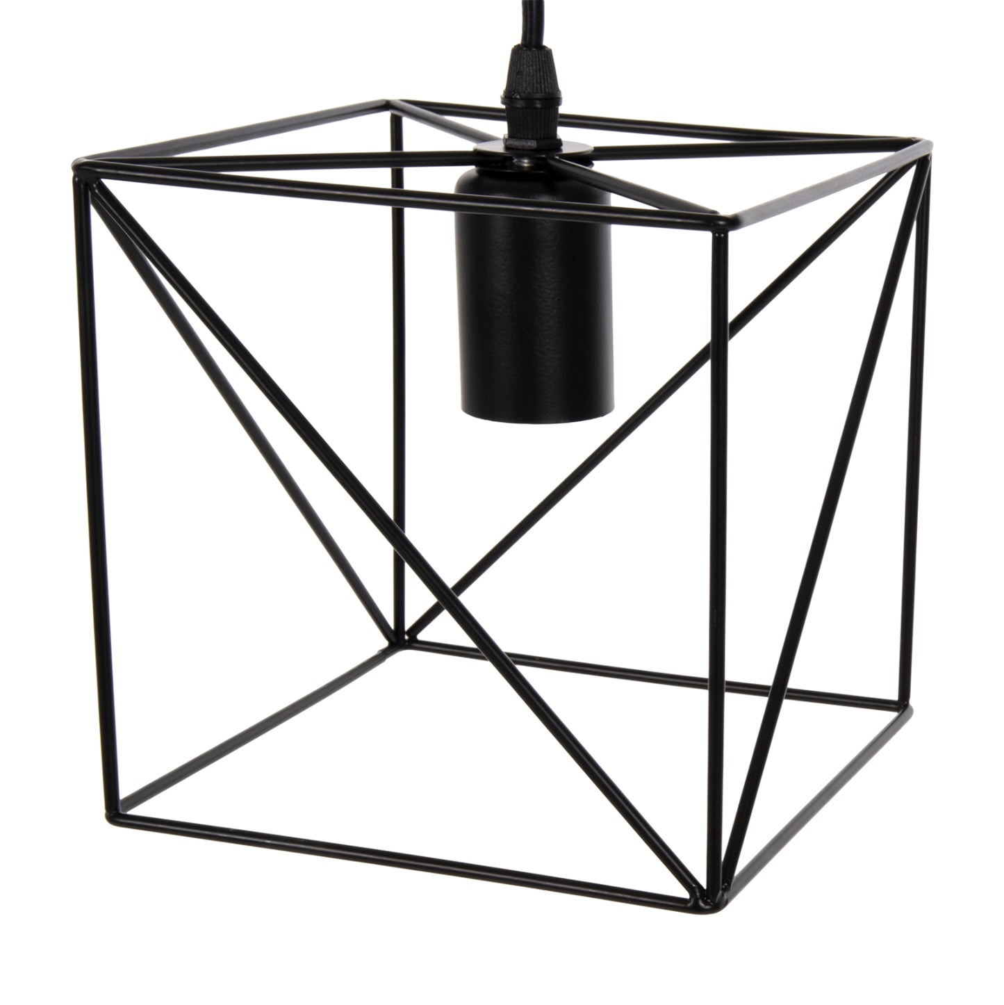Ceiling Pendant Lamp Hm4039 Black Metal Cube 16x16x123hcm.