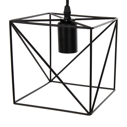 Ceiling Pendant Lamp Hm4039 Black Metal Cube 16x16x123hcm.
