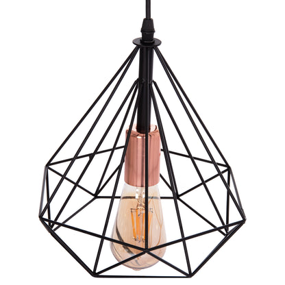Ceiling Pendant Lamp Hm4041 3-light Black Metal 25x22x123hcm.