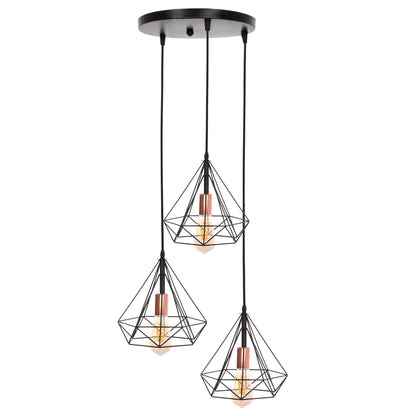 Ceiling Pendant Lamp Hm4041 3-light Black Metal 25x22x123hcm.