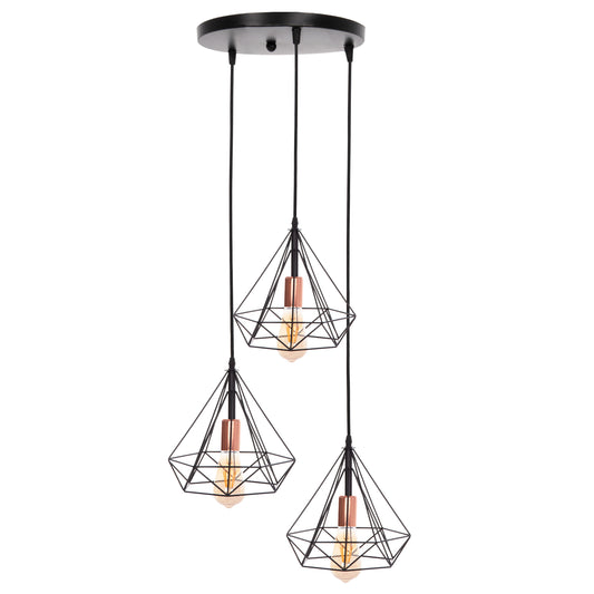 Ceiling Pendant Lamp Hm4041 3-light Black Metal 25x22x123hcm.