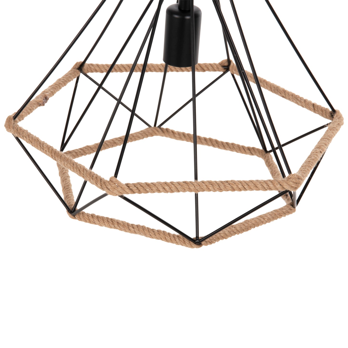 Ceiling Pendant Lamp Hm4062 Black Metal-rope 33x37x128hcm.