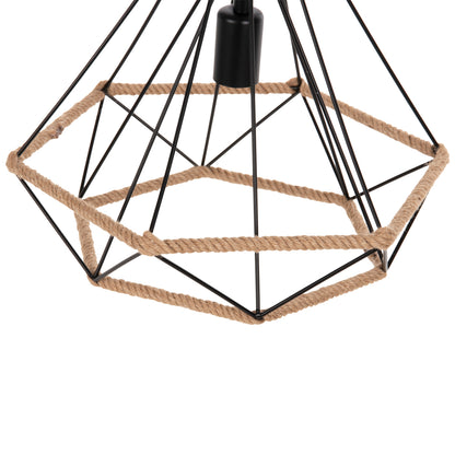 Ceiling Pendant Lamp Hm4062 Black Metal-rope 33x37x128hcm.