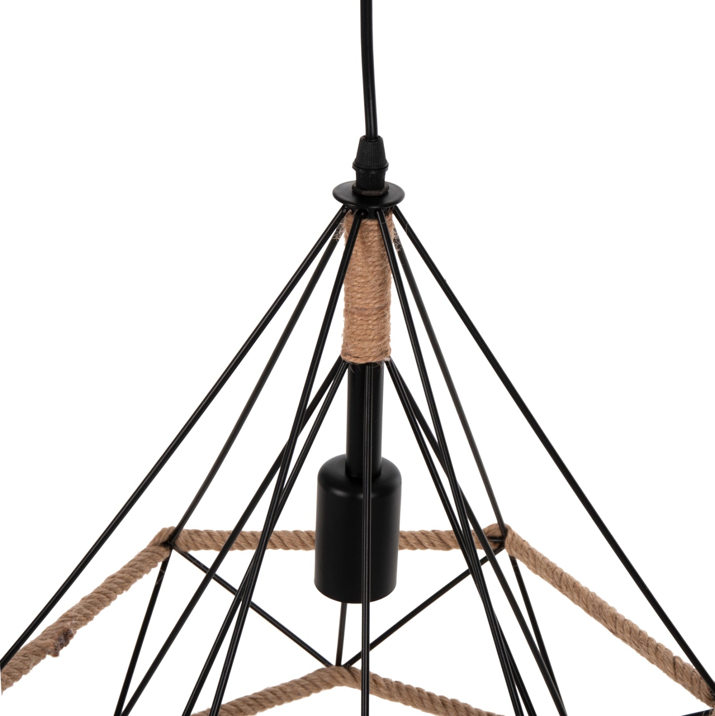 Ceiling Pendant Lamp Hm4062 Black Metal-rope 33x37x128hcm.