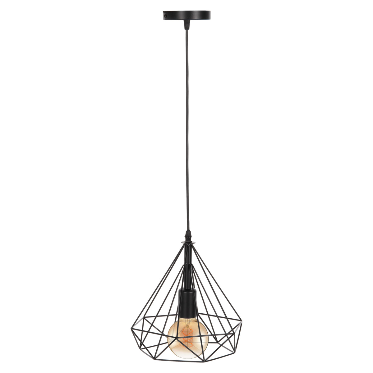 Ceiling Pendant Lamp Hm4063 Black Metal Cap 25x22x123hcm.