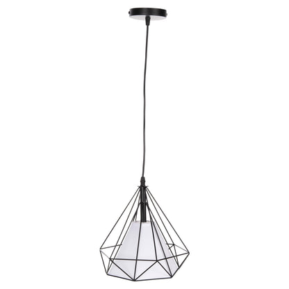 Ceiling Pendant Lamp Hm4065 Black Metal Cap-white Light Bulb Cover 25x25x125yεκ.
