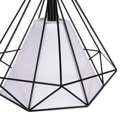 Ceiling Pendant Lamp Hm4065 Black Metal Cap-white Light Bulb Cover 25x25x125yεκ.