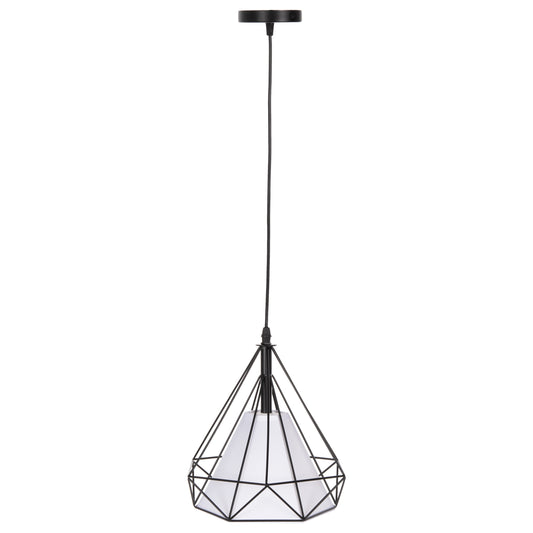 Ceiling Pendant Lamp Hm4065 Black Metal Cap-white Light Bulb Cover 25x25x125yεκ.
