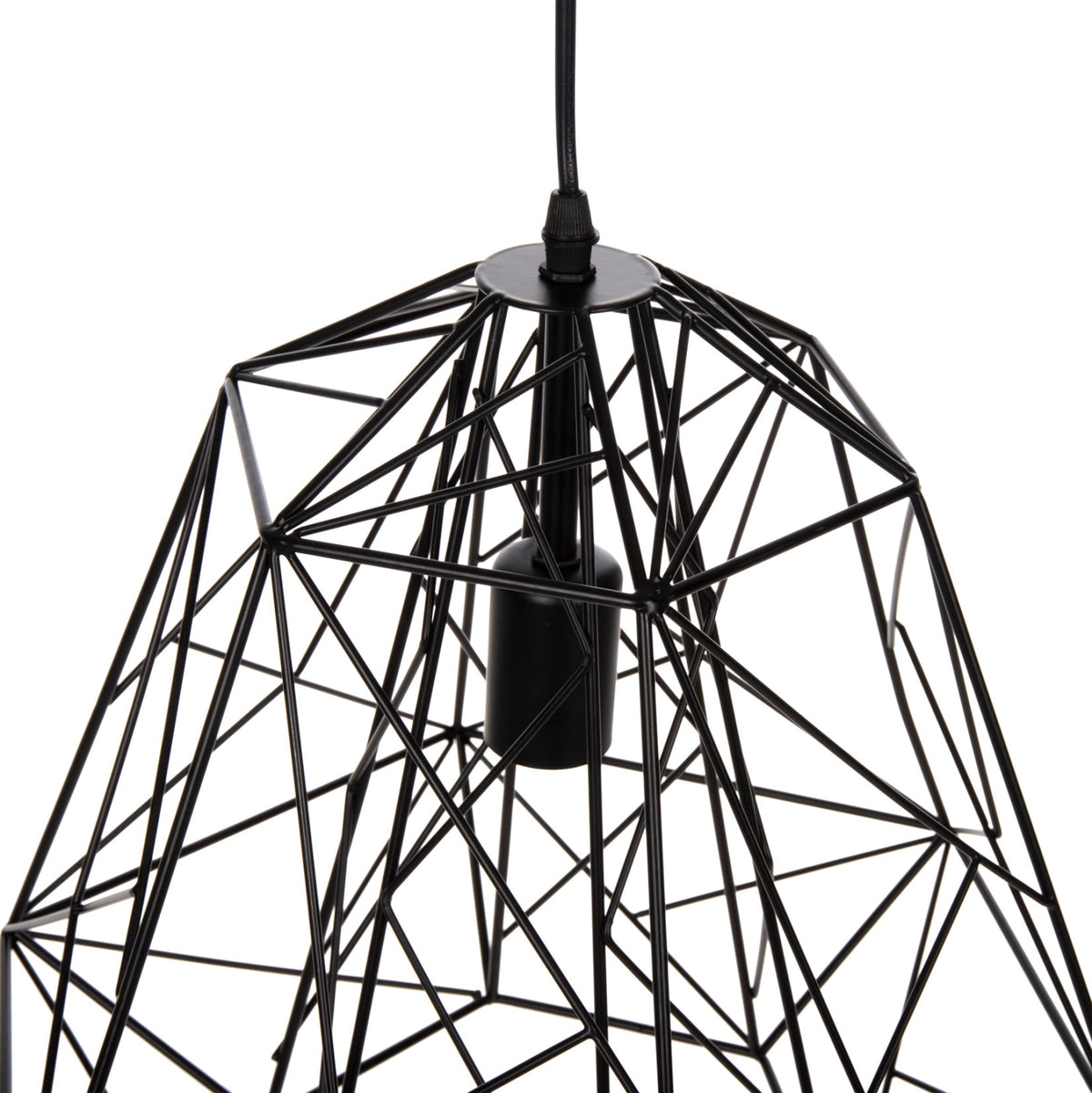 Ceiling Pendant Lamp Hm4066 Black Metal Diamond-like "cage" Cap 39x34x130hcm.