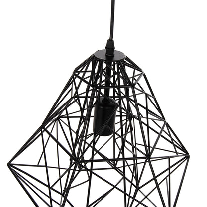 Ceiling Pendant Lamp Hm4067 Black Metal Mesh Cap 36x30x130hcm.
