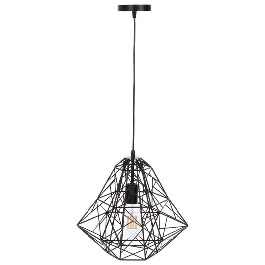 Ceiling Pendant Lamp Hm4067 Black Metal Mesh Cap 36x30x130hcm.