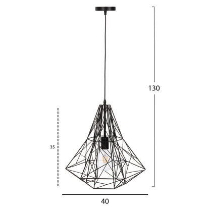 Ceiling Pendant Lamp Hm4068 Black Metal Cap 40x35x130hcm.