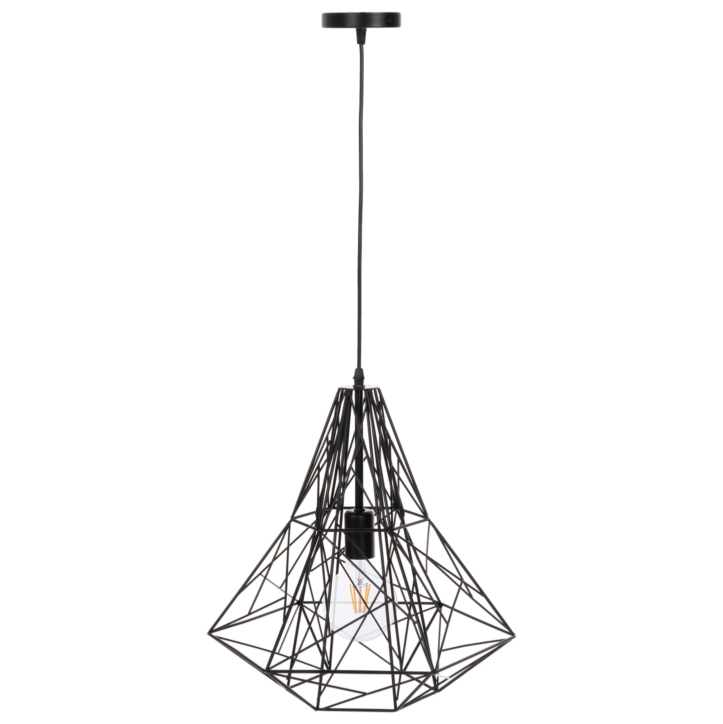 Ceiling Pendant Lamp Hm4068 Black Metal Cap 40x35x130hcm.