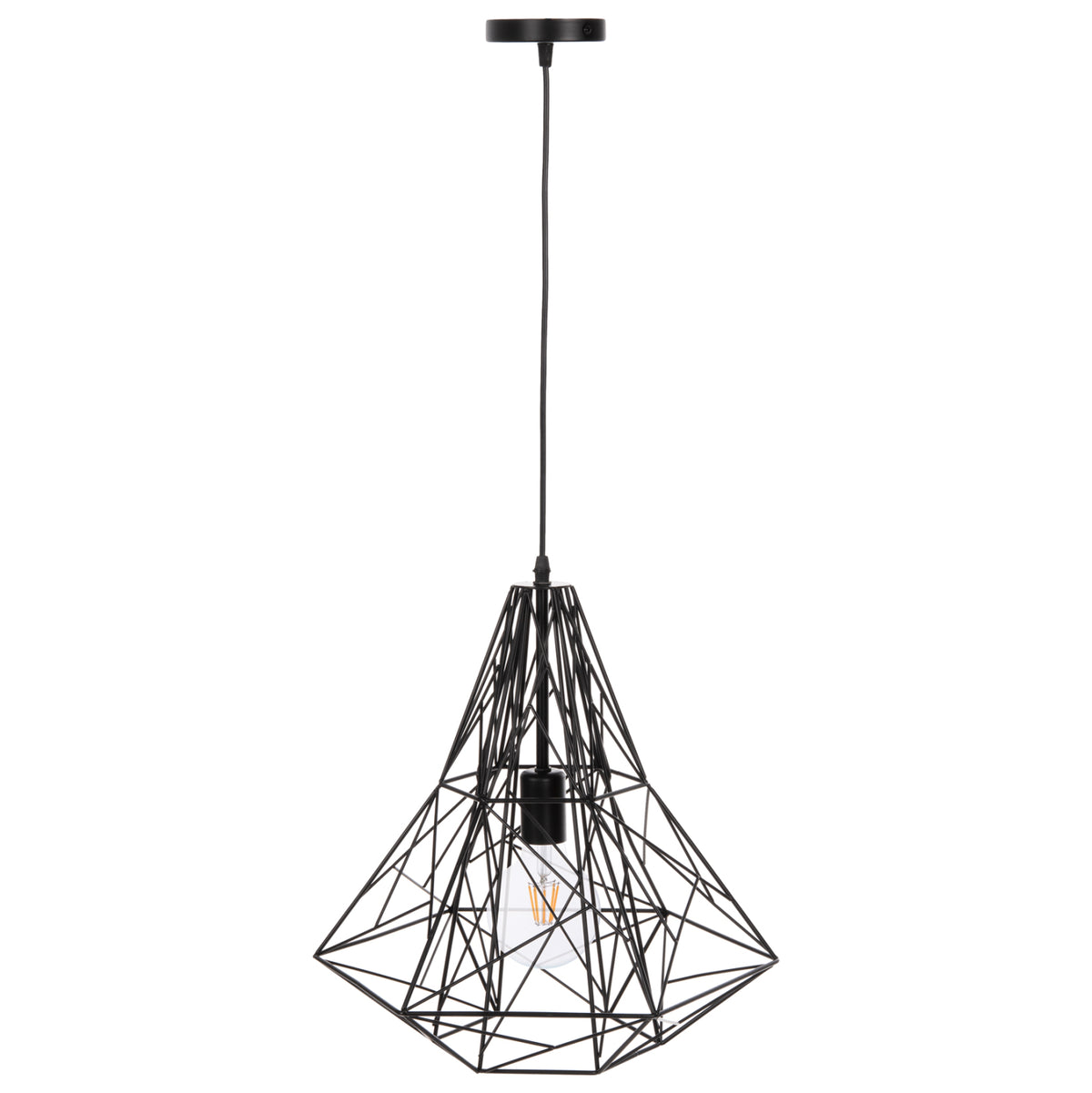 Ceiling Pendant Lamp Hm4068 Black Metal Cap 40x35x130hcm.