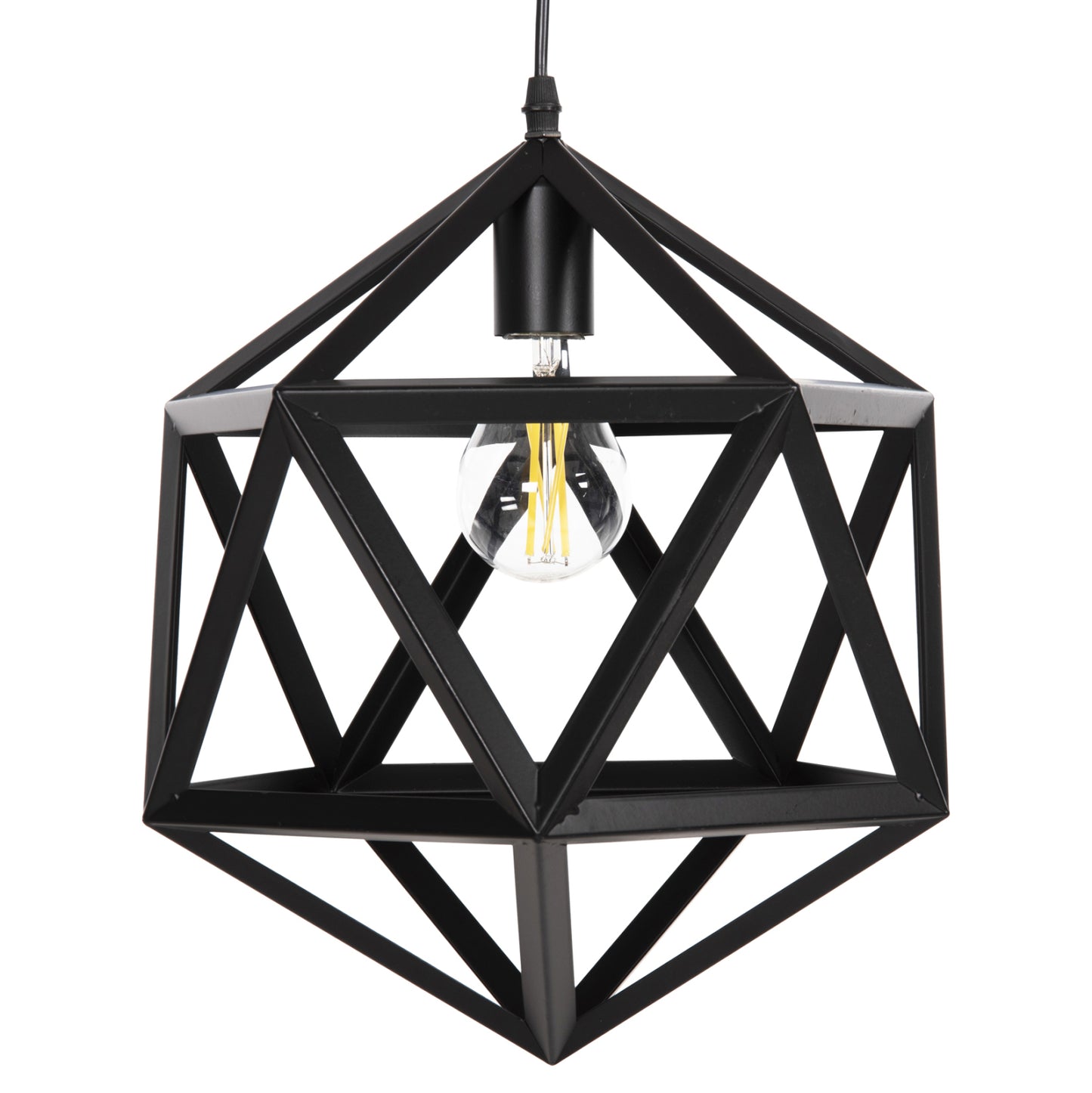 Ceiling Pendant Lamp Hm4073 Black Metal 30x30x35h Cm.