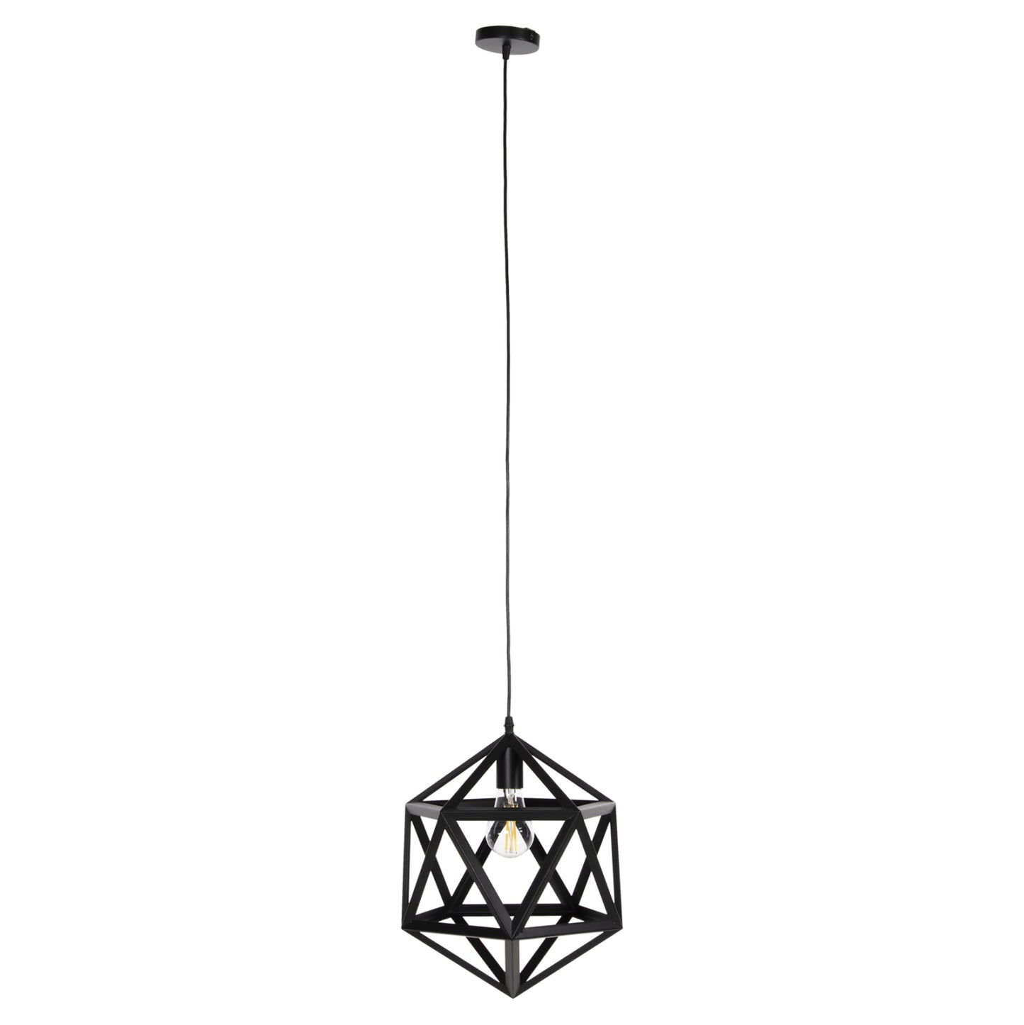 Ceiling Pendant Lamp Hm4073 Black Metal 30x30x35h Cm.