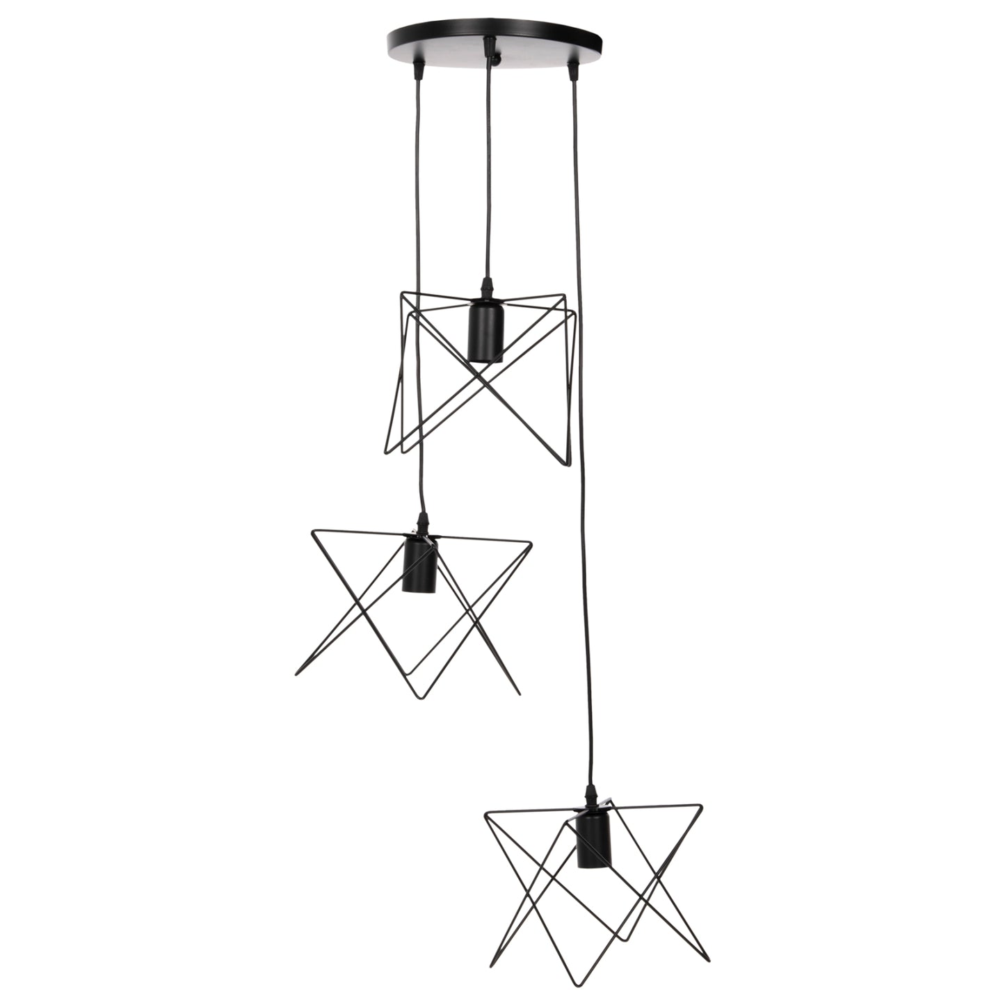 Ceiling Pendant Lamp Hm4076 3-light Black Metal Φ23x122hcm.