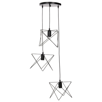 Ceiling Pendant Lamp Hm4076 3-light Black Metal Φ23x122hcm.