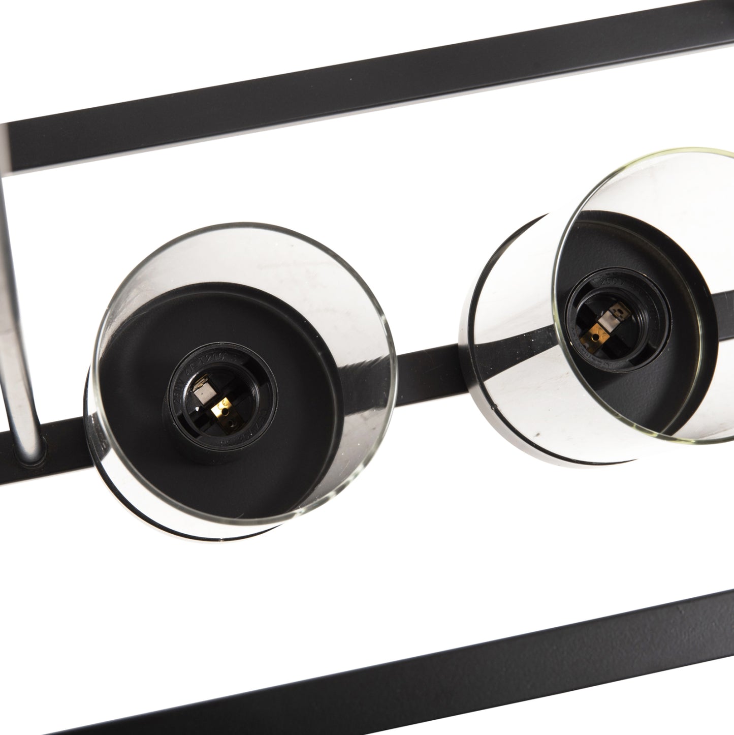 Ceiling Pendant Lamp Hm4082 Black And Glass 80x25x23,5-85h Cm.