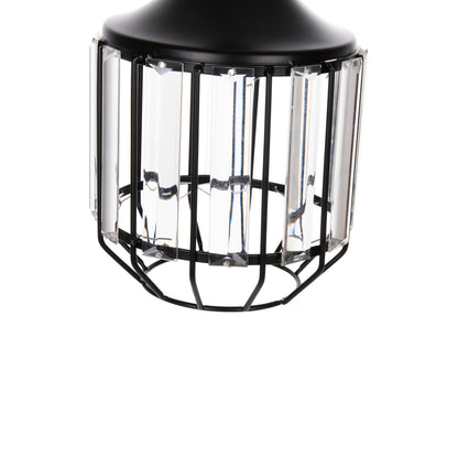 Ceiling Pendant Lamp Hm4084 3-light Black Metal-glass Φ14x123hcm.