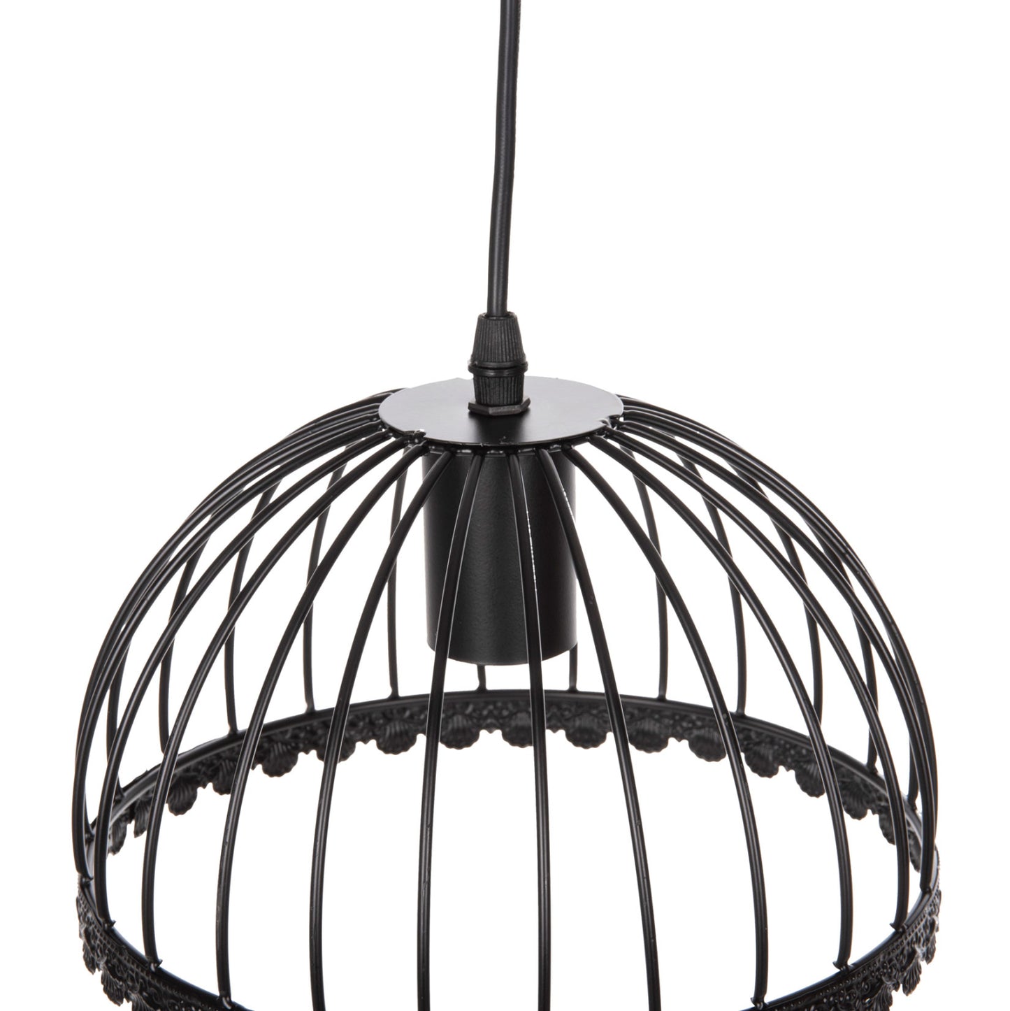 Ceiling Pendant Lamp Hm4086 3-light Black Metal Caps Like Umbrellas Φ22x123hcm.