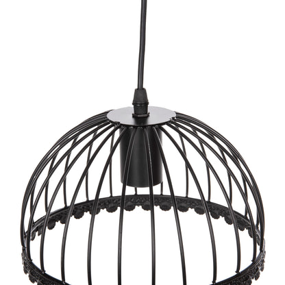 Ceiling Pendant Lamp Hm4086 3-light Black Metal Caps Like Umbrellas Φ22x123hcm.