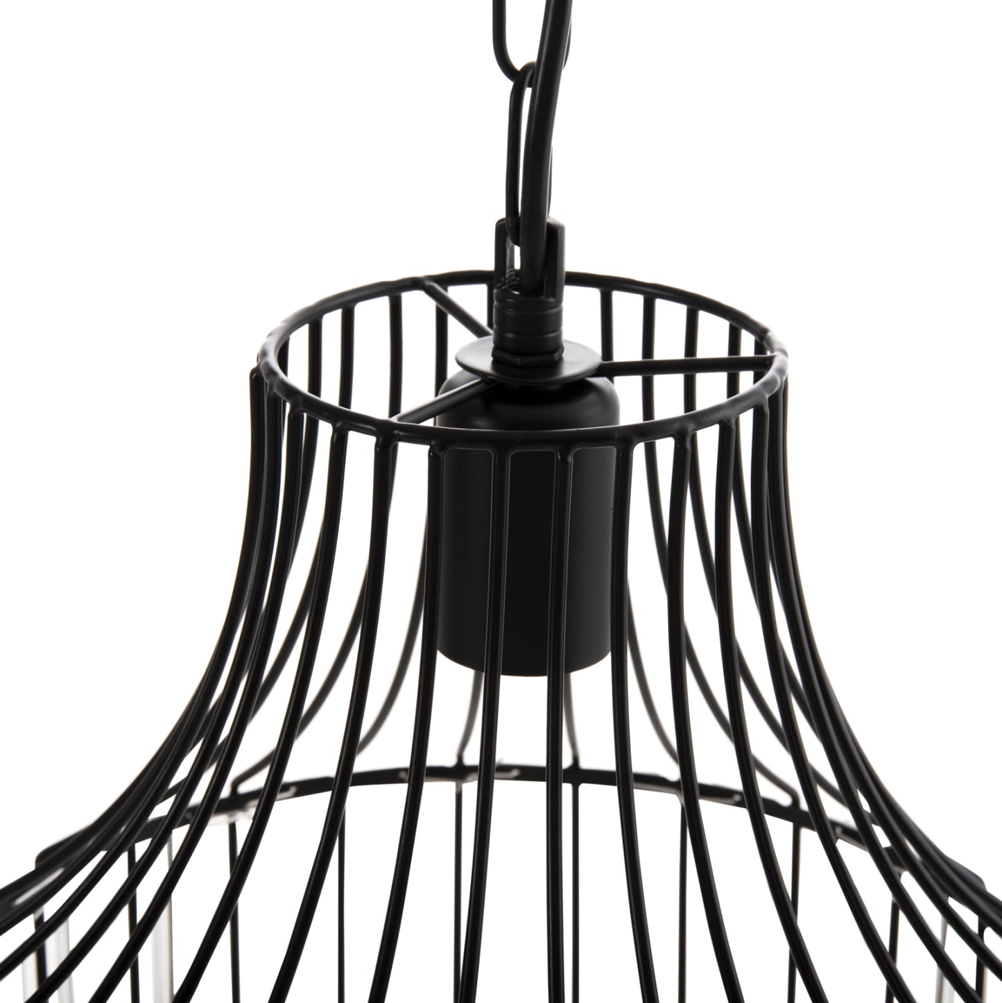 Ceiling Pendant Lamp Hm4093 Black Metal And Glass Φ29x38-137hcm.