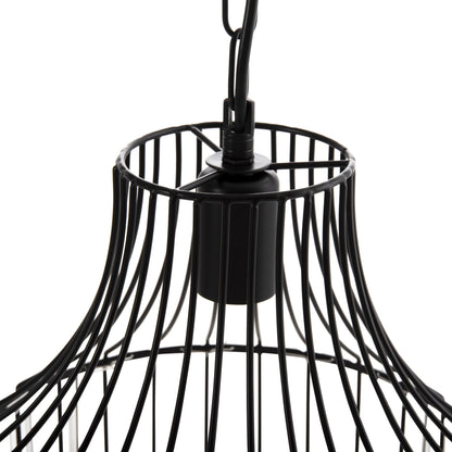Ceiling Pendant Lamp Hm4093 Black Metal And Glass Φ29x38-137hcm.