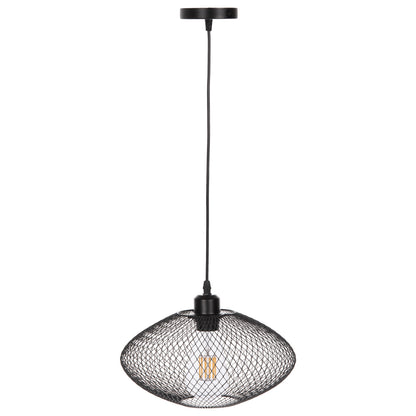 Ceiling Pendant Lamp Hm4094 Black Metal Mesh Cap Φ30x125hcm.