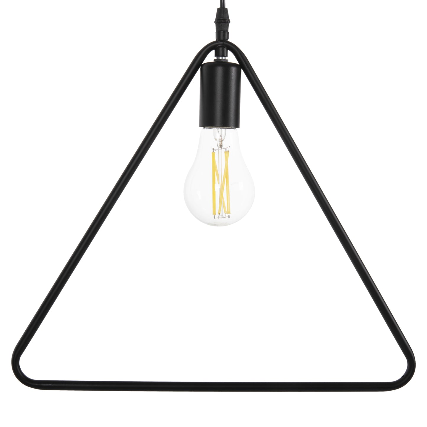 Ceiling Pendant Lamp Hm4096 Black Metal Triangle 38x132h Cm.