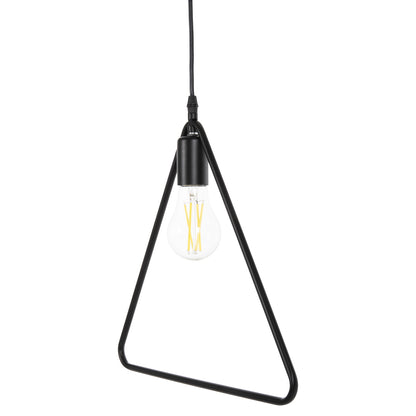 Ceiling Pendant Lamp Hm4096 Black Metal Triangle 38x132h Cm.