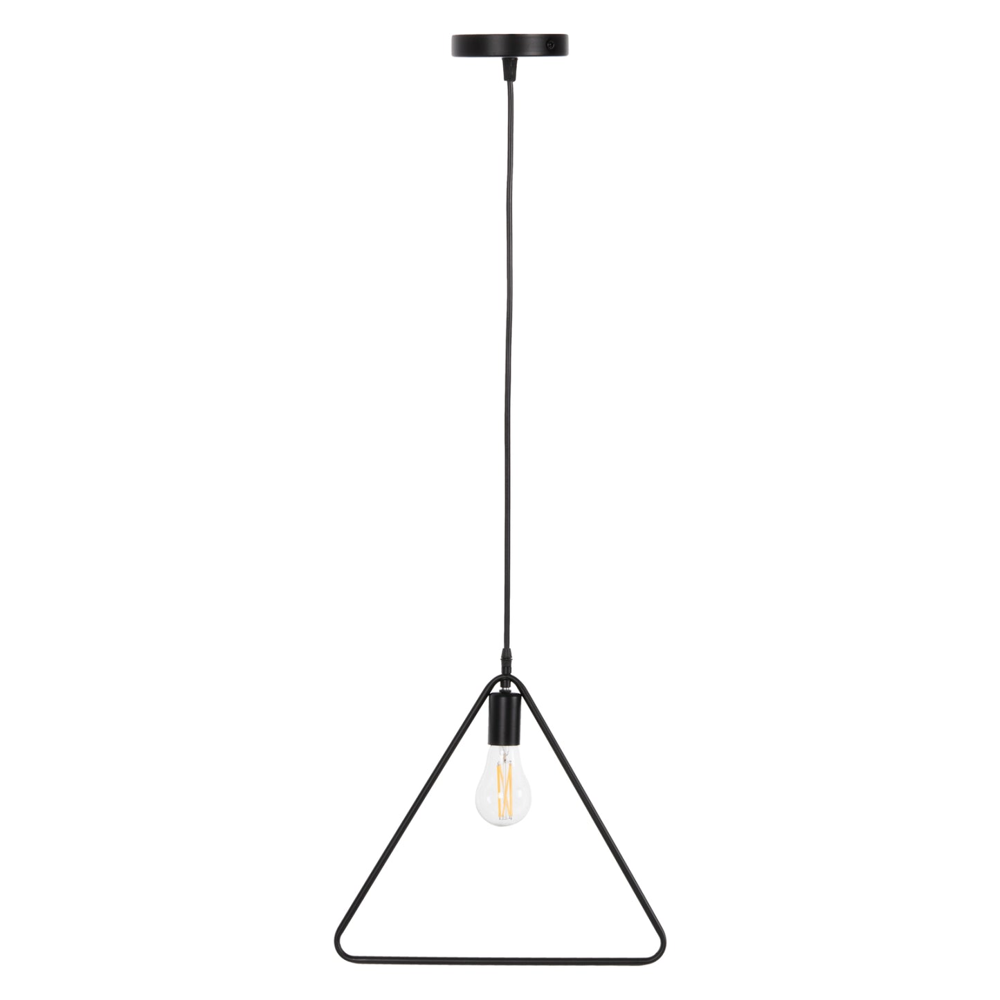 Ceiling Pendant Lamp Hm4096 Black Metal Triangle 38x132h Cm.