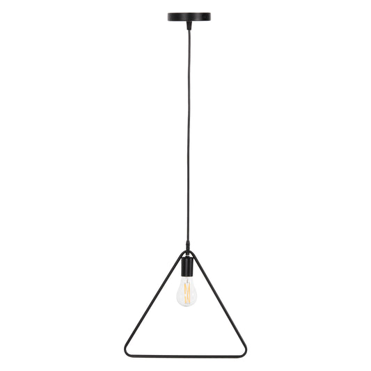 Ceiling Pendant Lamp Hm4096 Black Metal Triangle 38x132h Cm.