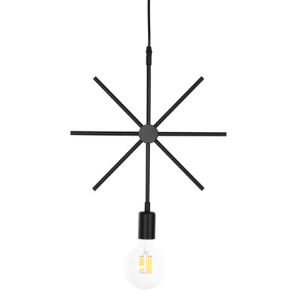 Ceiling Pendant Luminaire Hm4098 Black Metal Star 34x40x106h Cm.