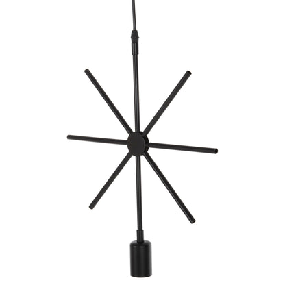 Ceiling Pendant Luminaire Hm4098 Black Metal Star 34x40x106h Cm.