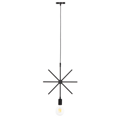 Ceiling Pendant Luminaire Hm4098 Black Metal Star 34x40x106h Cm.