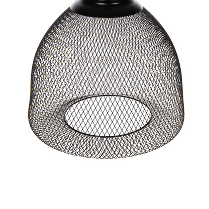 Ceiling Pendant Lamp Hm4100 Black Metal Mesh Bel-shaped Cap Φ32x137hcm.