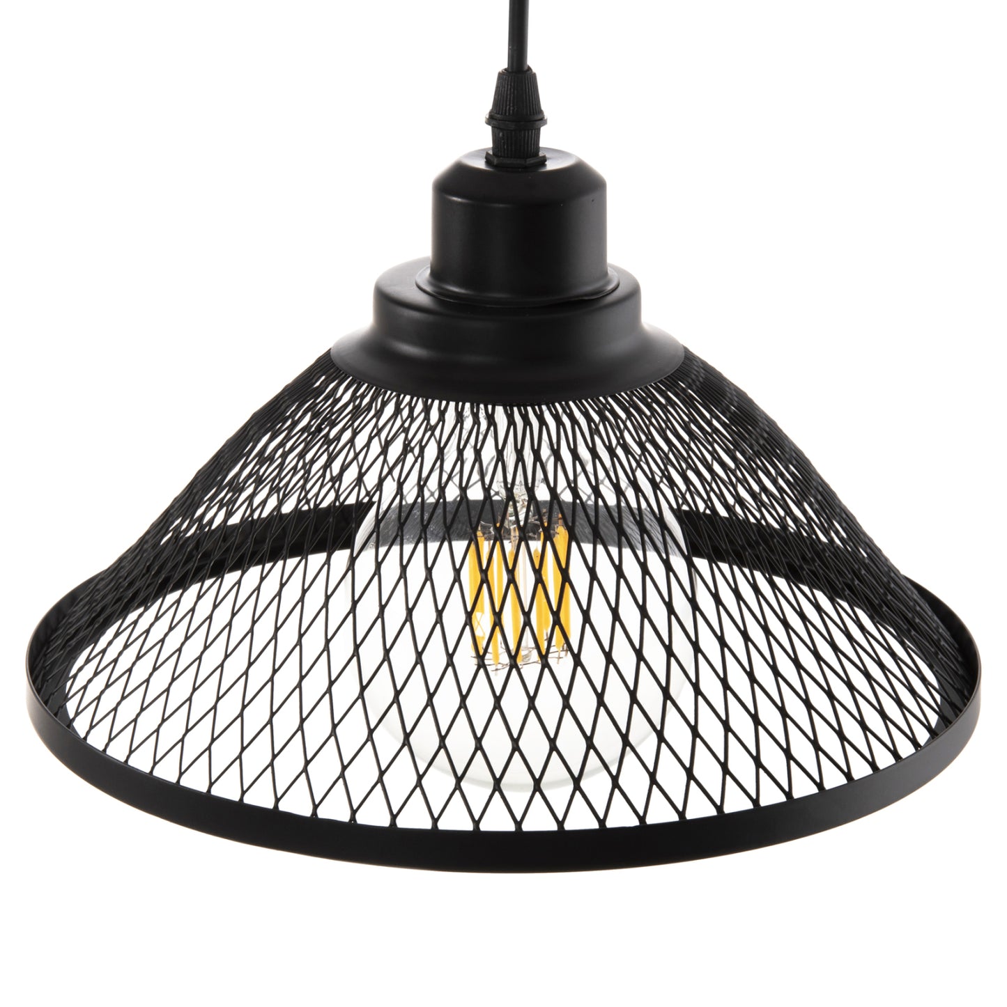 Ceiling Pendant Luminaire Hm4102 Black Metal Mesh Cap Φ25x115hcm.