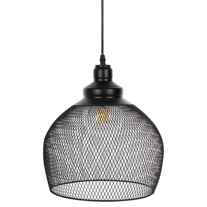 Ceiling Pendant Lamp Hm4103 Black Metal Mesh Sphere Φ26x133hcm.