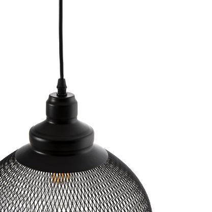 Ceiling Pendant Lamp Hm4103 Black Metal Mesh Sphere Φ26x133hcm.