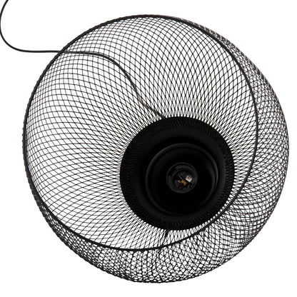 Ceiling Pendant Lamp Hm4103 Black Metal Mesh Sphere Φ26x133hcm.