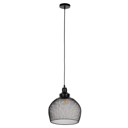 Ceiling Pendant Lamp Hm4103 Black Metal Mesh Sphere Φ26x133hcm.