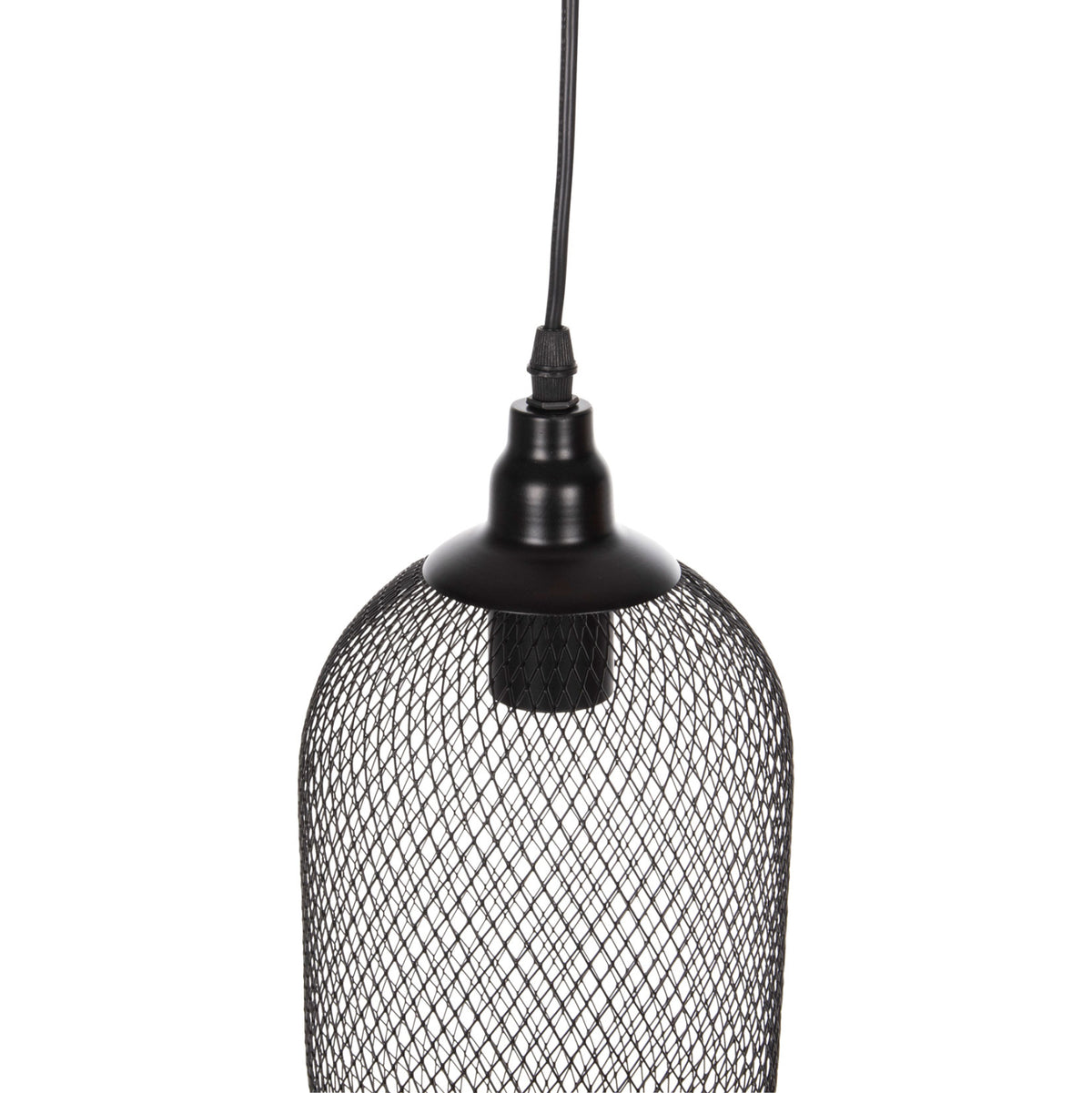 Ceiling Pendant Lamp Hm4104 3-light Black Metal Mesh Caps Φ24x123hcm.