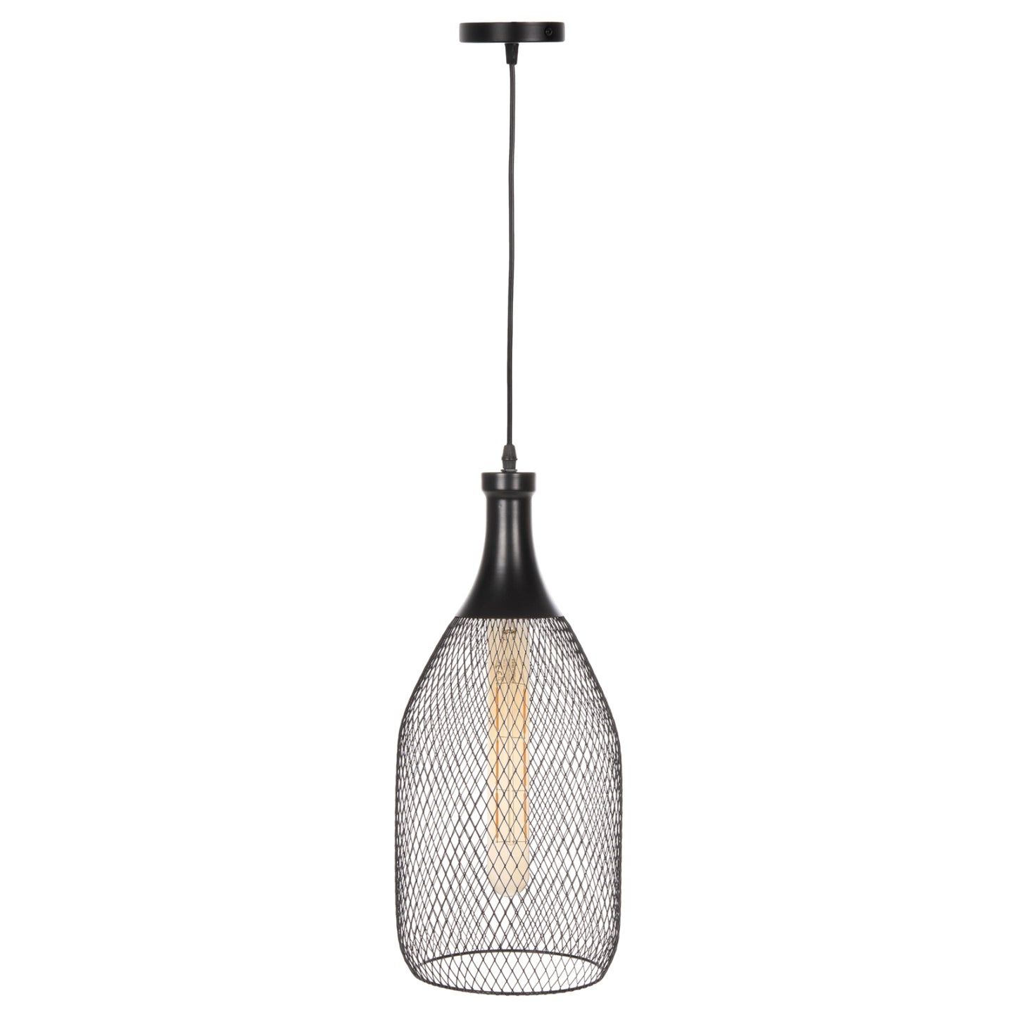 Ceiling Pendant Lamp Hm4105 Black Metal Mesh Cap Φ20x145hcm.