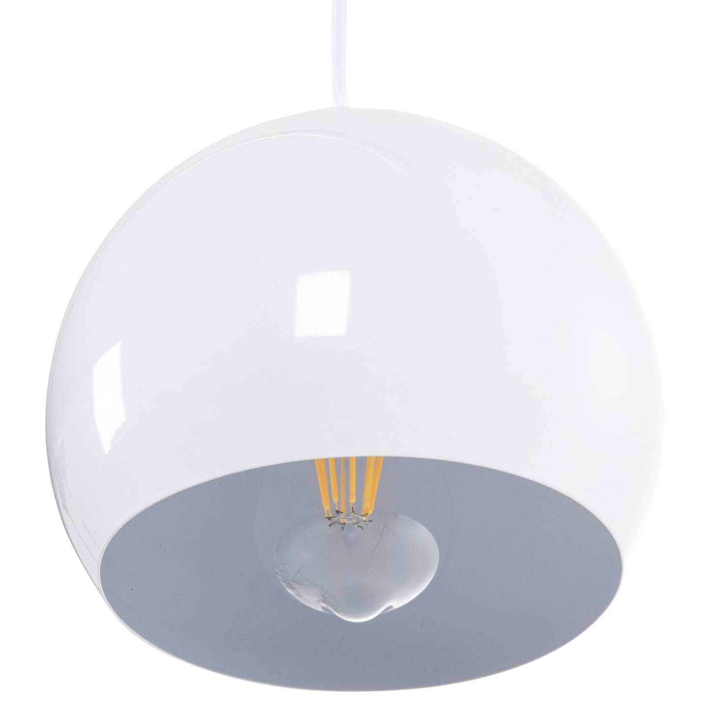 Ceiling Pendant Lamp Hm4108 White Metal Bell 19x19x115h Cm.