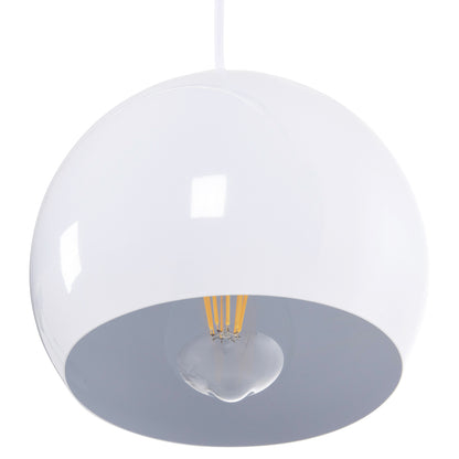 Ceiling Pendant Lamp Hm4108 White Metal Bell 19x19x115h Cm.